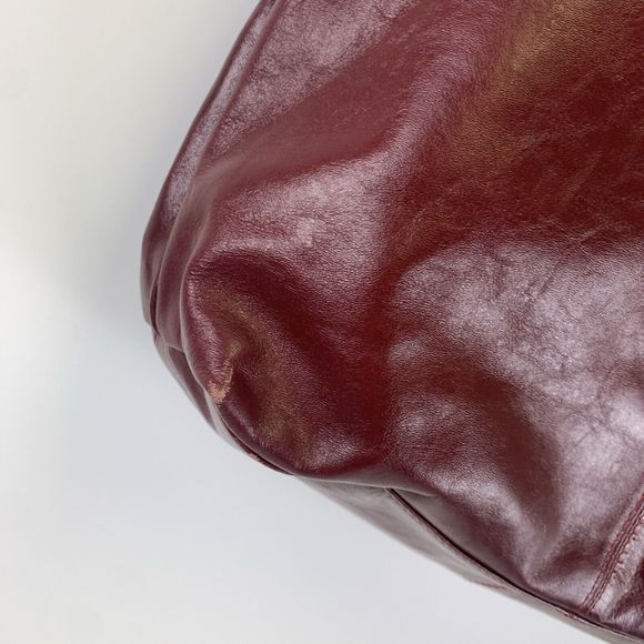 Latico Nora Tote Red Leather Shoulder Bag Double Strap Floral Lined Lightweight - Picture 9 of 16